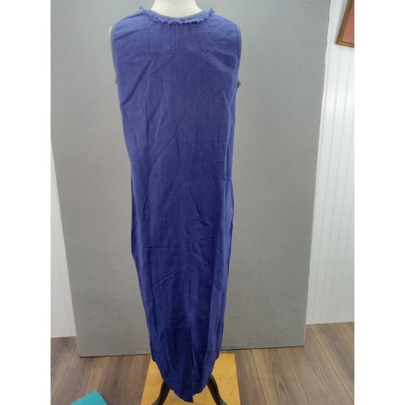 Kindred Spirit Dress Womens M Guatemala Handwoven Sleeveless Fringed Minimalist - Picture 7 of 12
